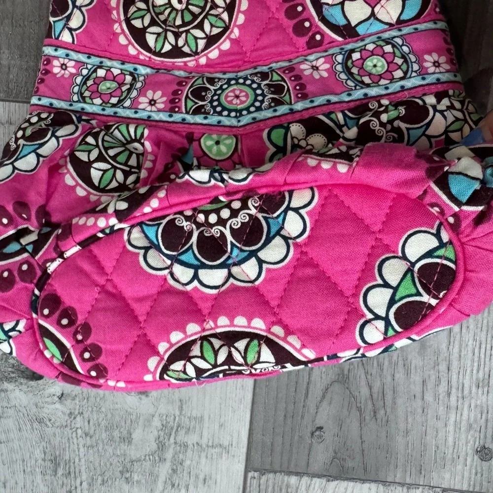 VERA BRADLEY Mini Cartera Pretty in Pink Pleated Shoulder Bag Purse Small
